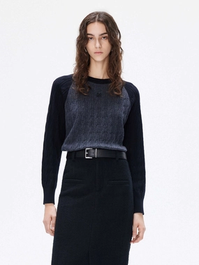UV protection coating Office Attire Contrast Detail Wool Sweater