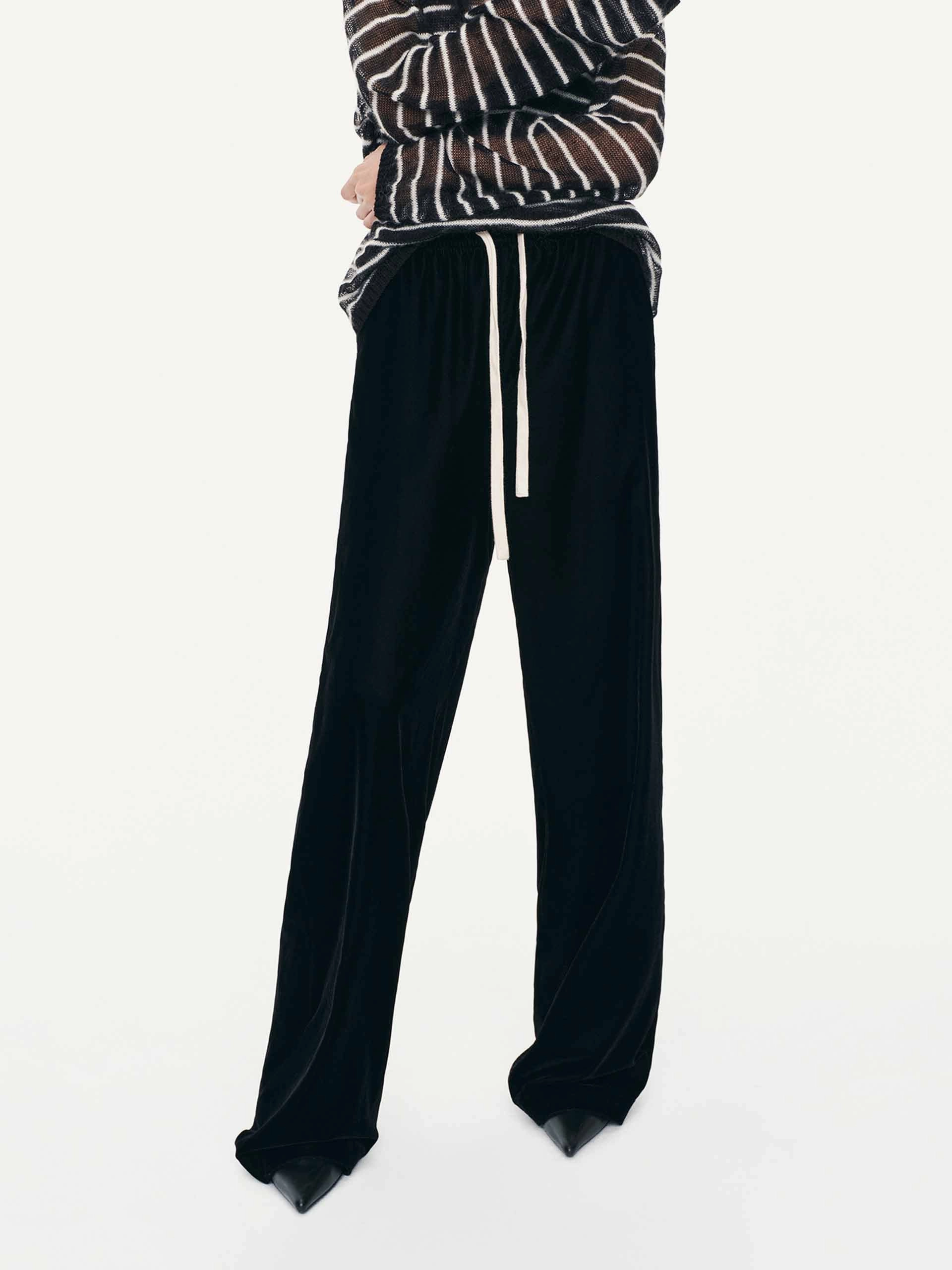 Breathable mesh Contrast Drawstring Relaxed Trousers