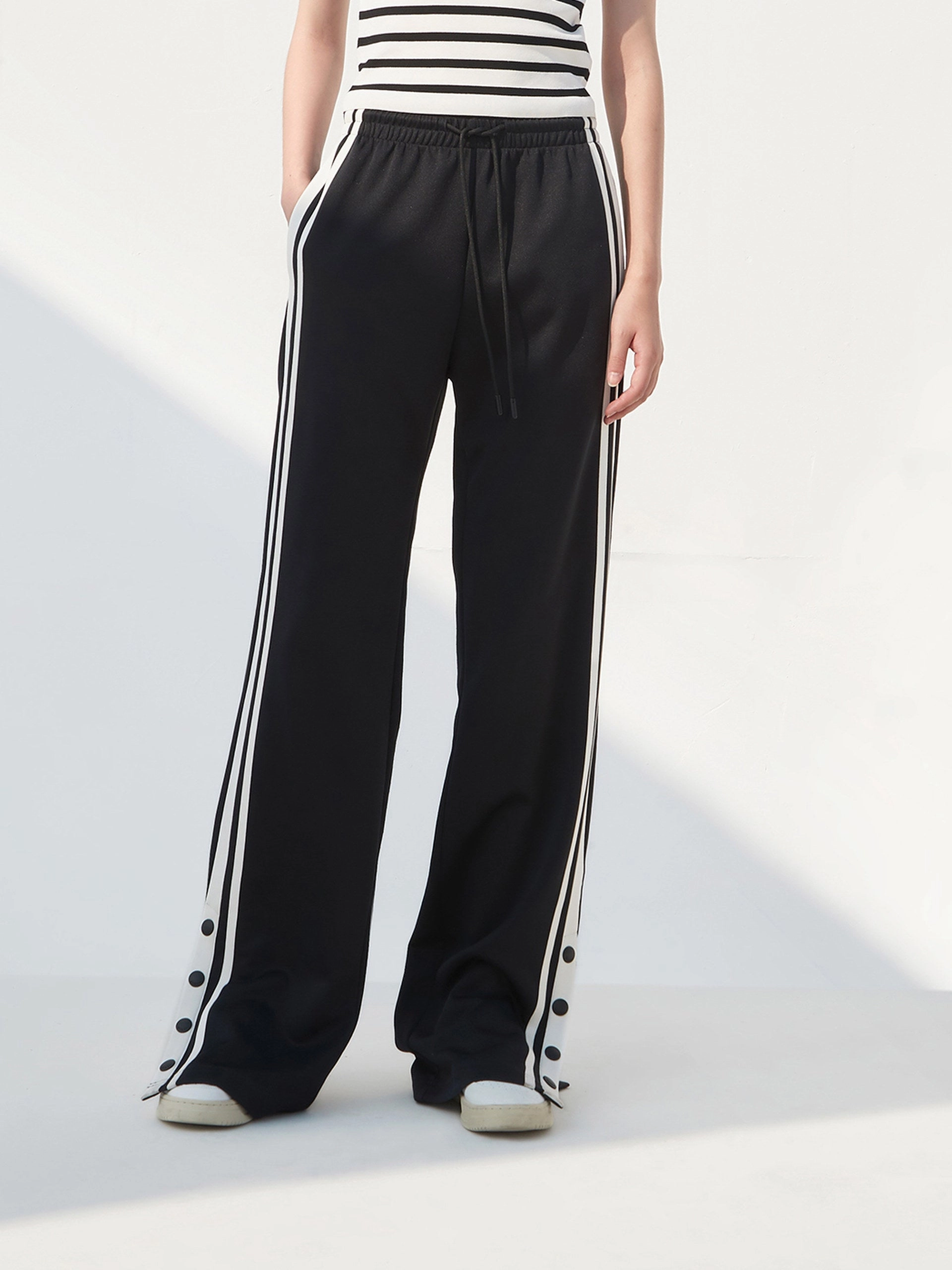 Contrast Drawstring Waist Pants Casual Design Loose Fit