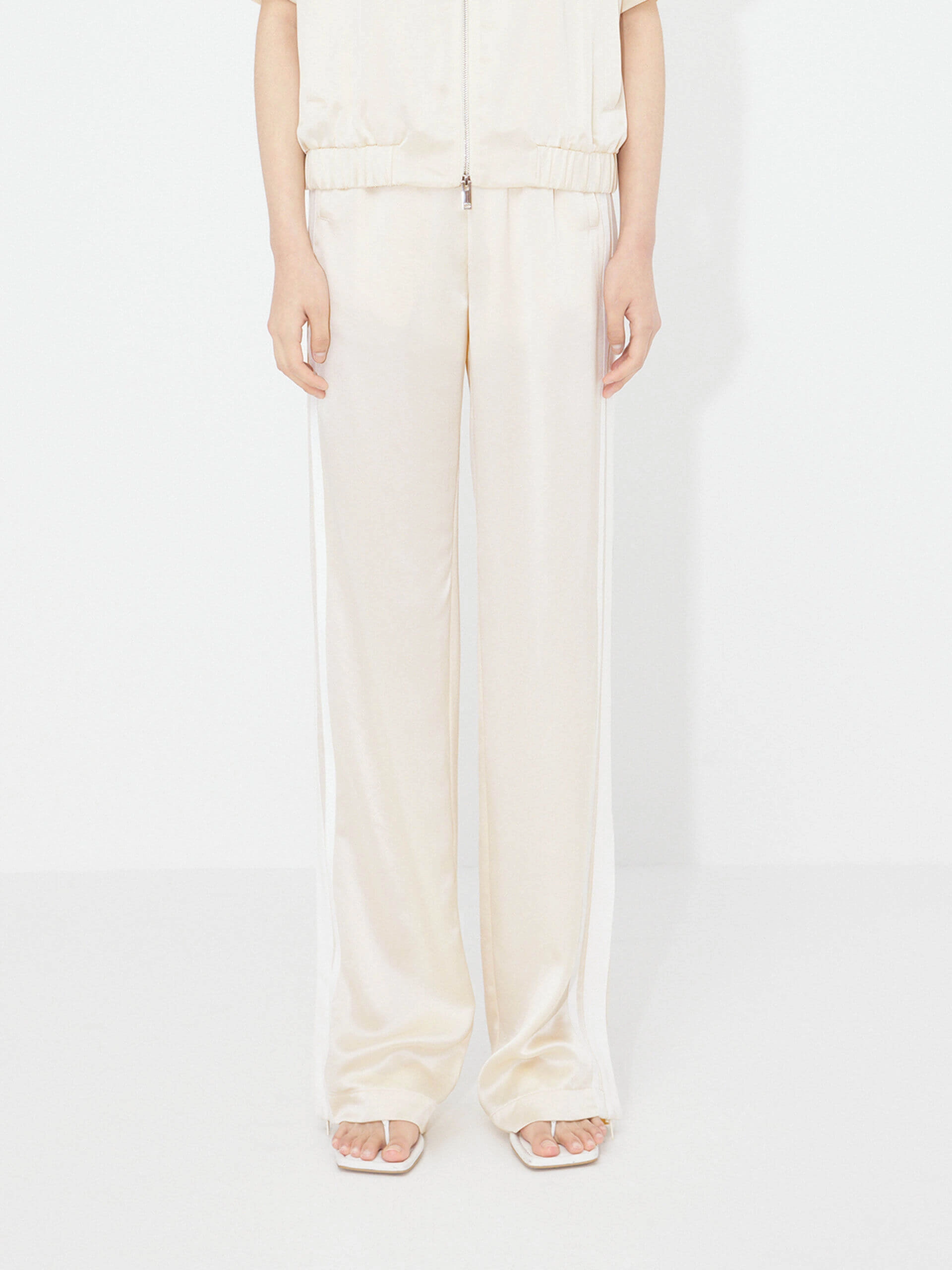 breathable panels Contrast Elastic Waist Pants