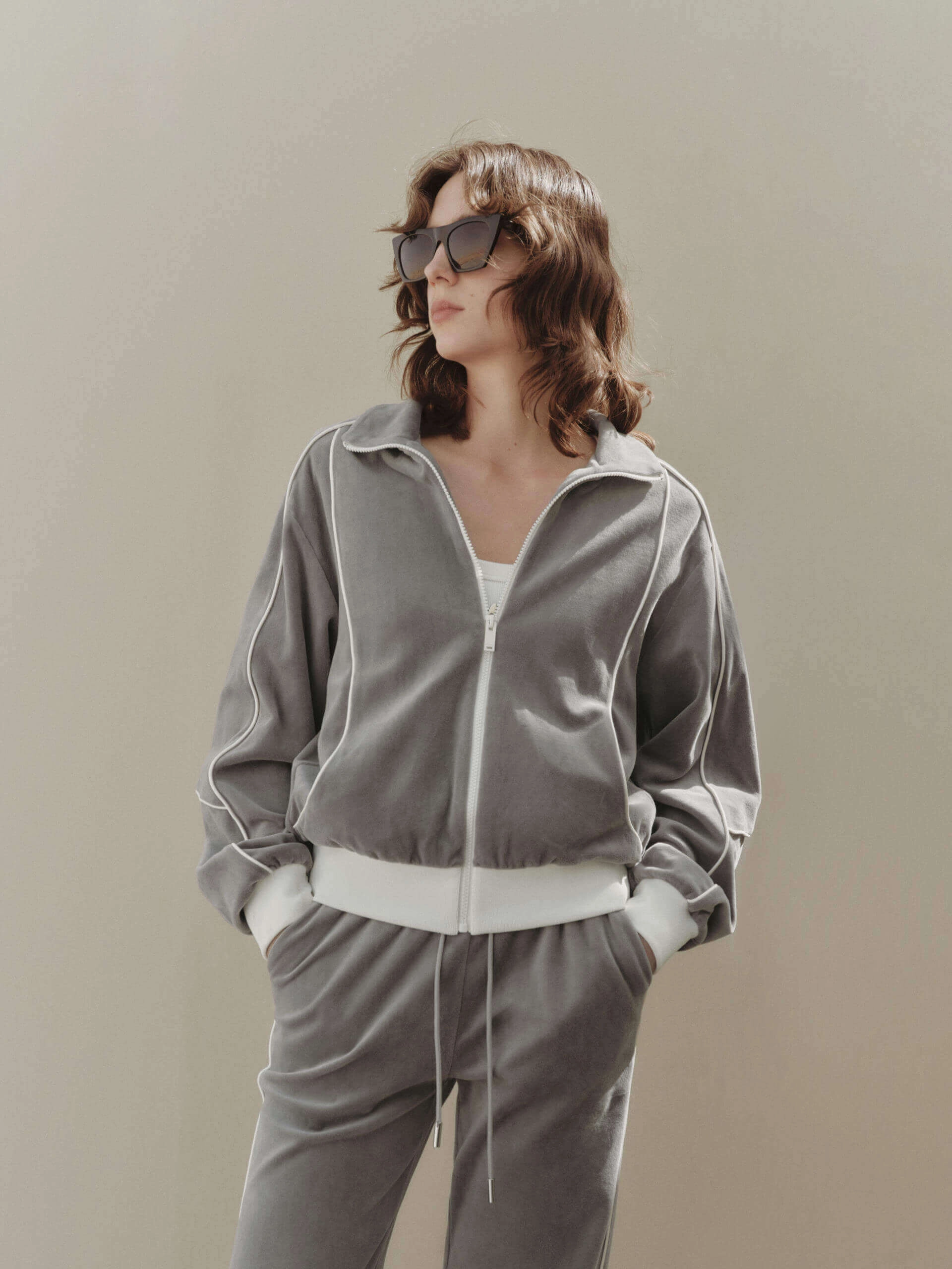 Transitional Weather Piece Autumn Ready Contrast Seam Zipped Jacket