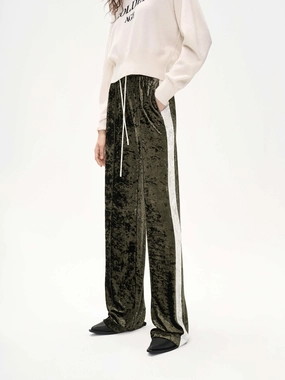 Contrast Straight Leg Pants Performance Design Fit
