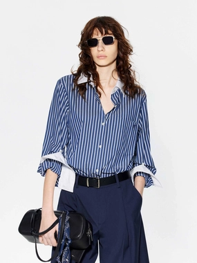 Contrast Striped Shirt TwoToneEffect