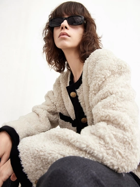 NonToxic Certification Contrast Textured Collarless Jacket