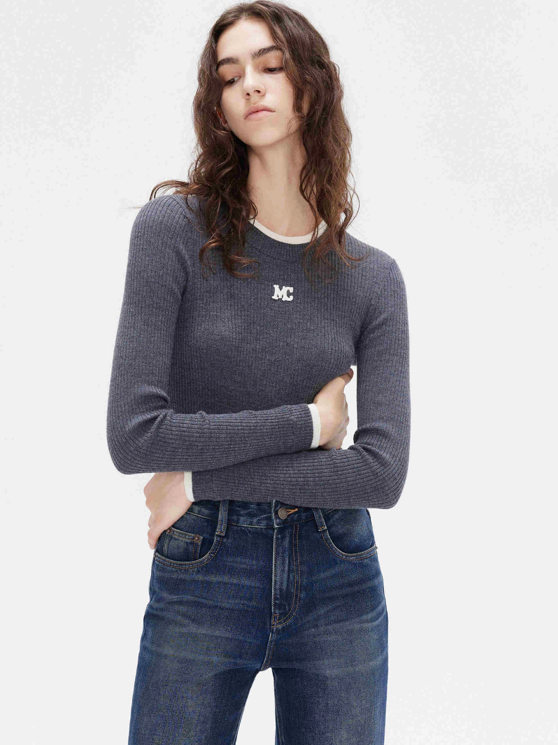 Contrast Trim Knitted Top EcoFriendly Dye Process High Thread Count Cotton