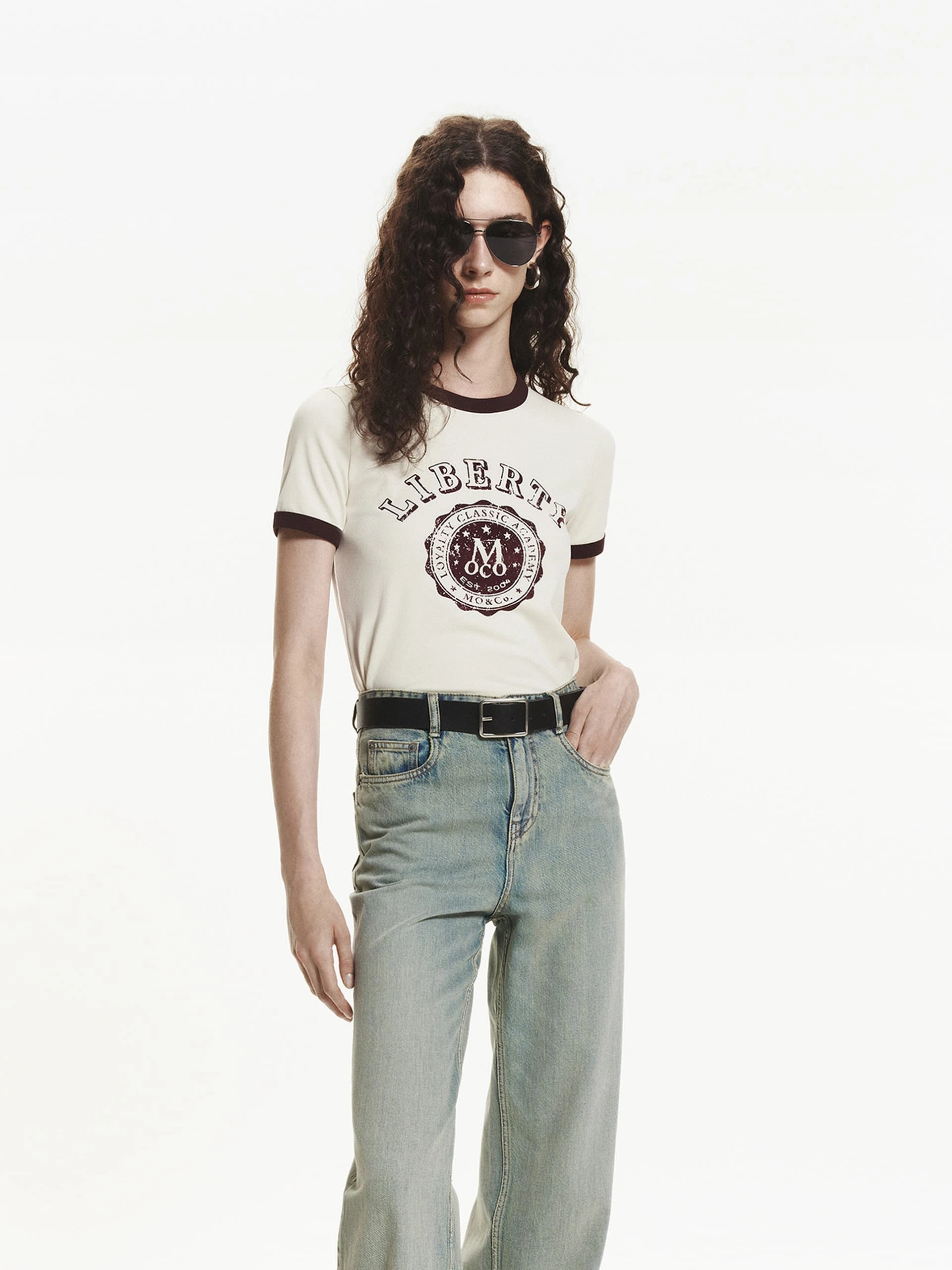 Contrast Trim Vintage T-shirt NonIrritatingTags Ethically Sourced Materials
