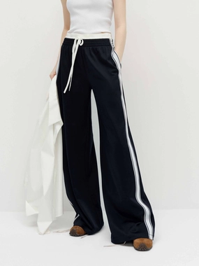 Contrast Waist Relaxed Pants Workwear