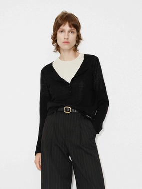 GarmentWashed Softness FlexibleWaistband Contrast Wool Sweater Set