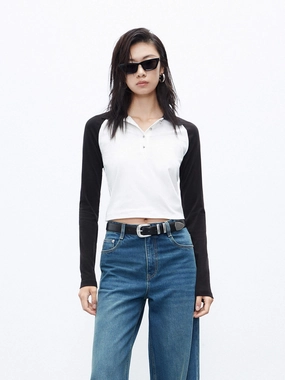 Contrasting Raglan Sleeve T-Shirt Comfortable Fit Wear
