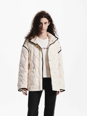 Stylish Daily Fit Contrast Quilted Down Jacket
