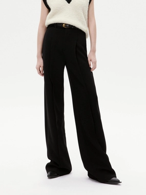 Stretch Panels Tailored Wide Leg Trousers