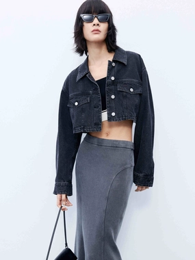 Back Sequin Embroidered Jacket Elasticized Waist