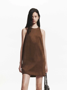 Fit Base Dew Tone Sleeveless Suede Dress