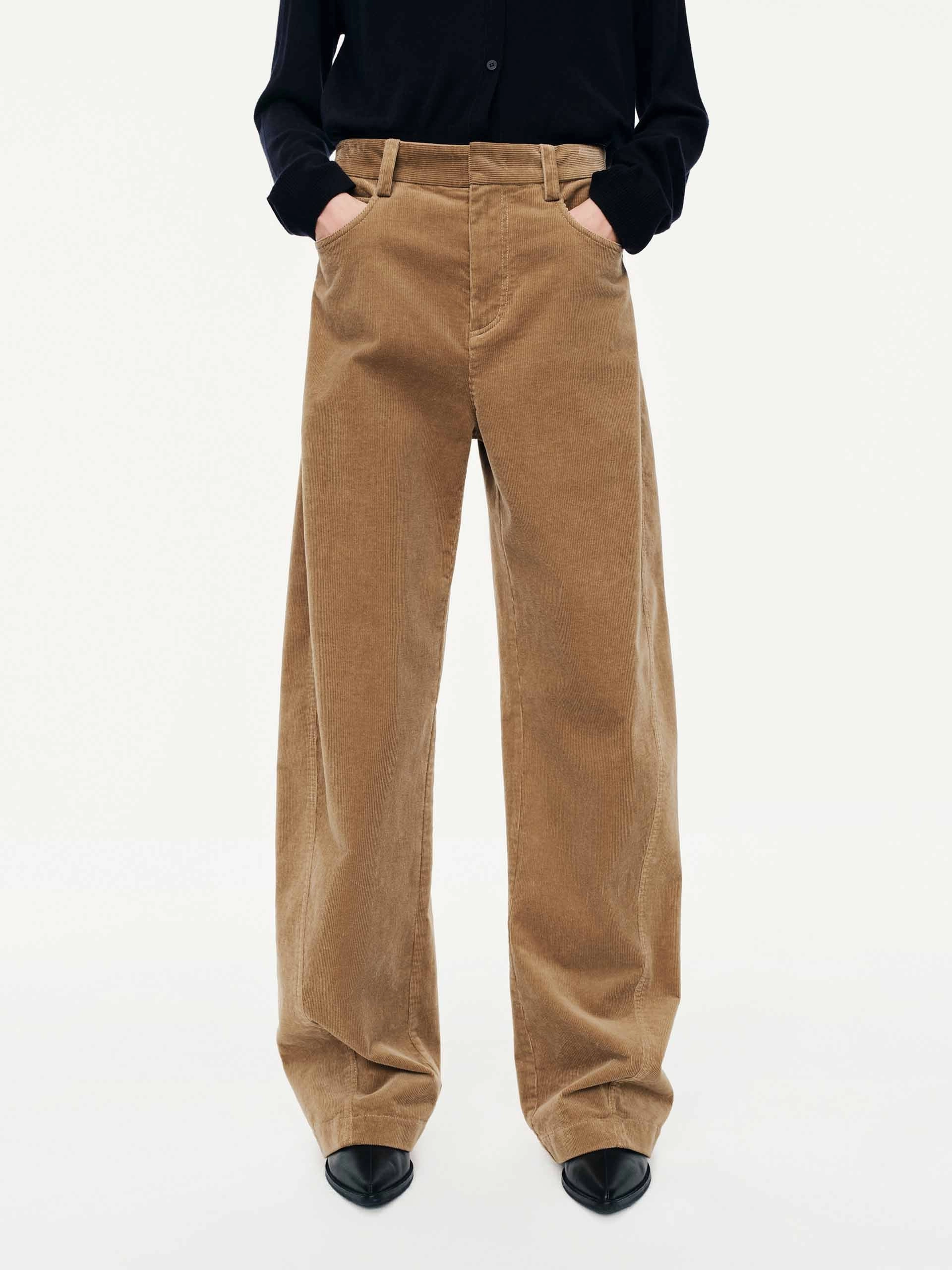 Corduroy Barrel Leg Pants Active Comfort