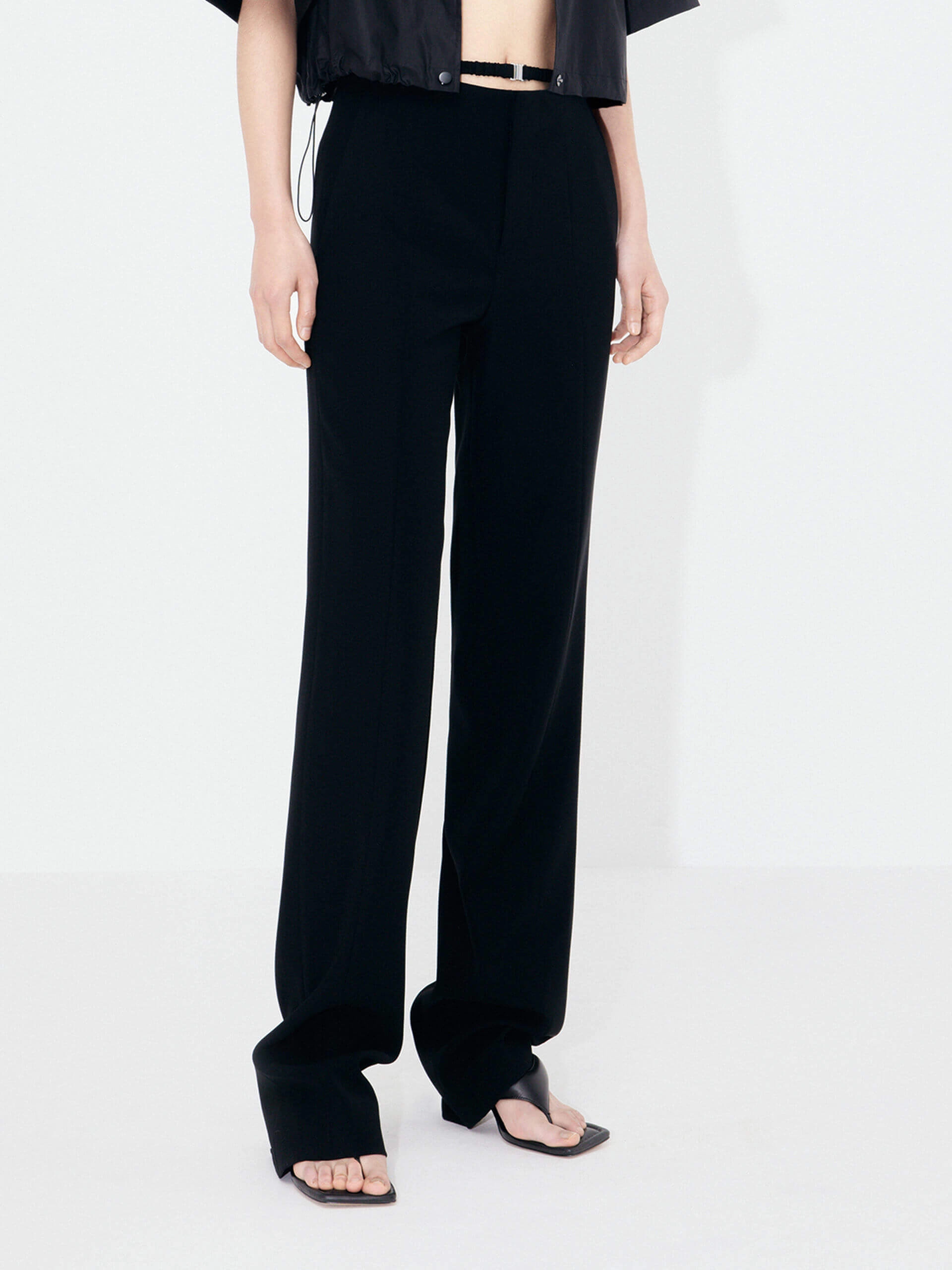 High Rise Suit Pants Trendy Waist NonIrritatingSeams
