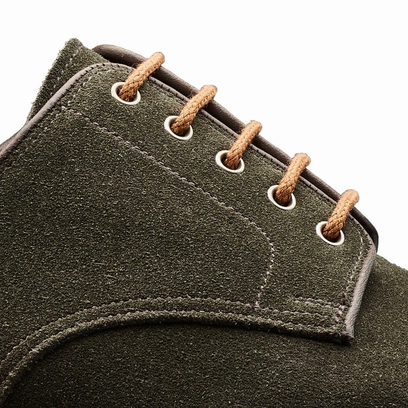 Cornell Earth Green Suede Durable Stitch Detailing