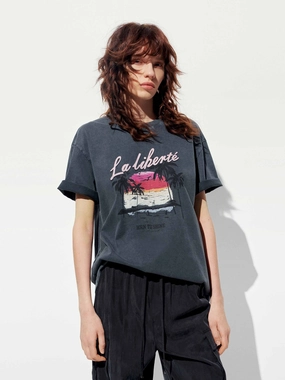 Cotton Beach Pattern T-shirt Comfy Layer