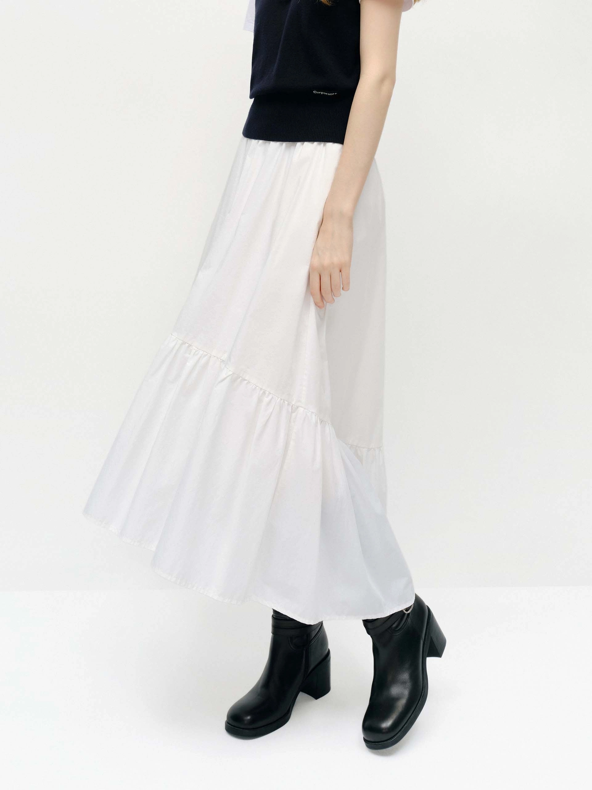 Cotton Blend A-line Skirt Stay Cool