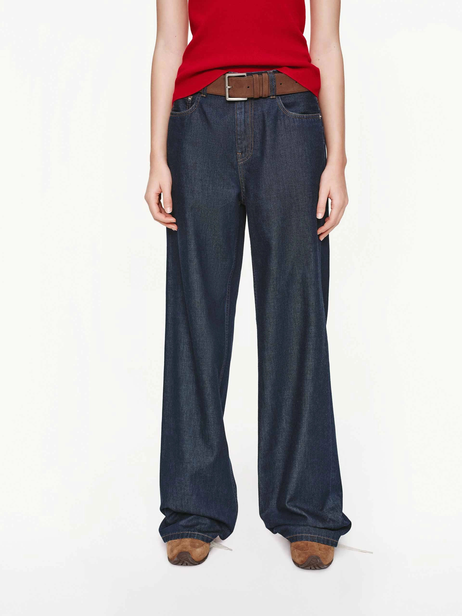 Mid Rise Core Layer Cotton Blend Blue Jeans