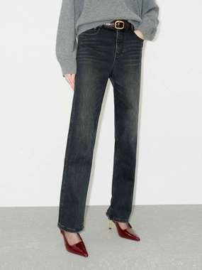 Cotton Blend Fitted Jeans Travel Ease