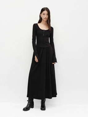 Breathable Fashionable appearance Cotton Blend Long Dress