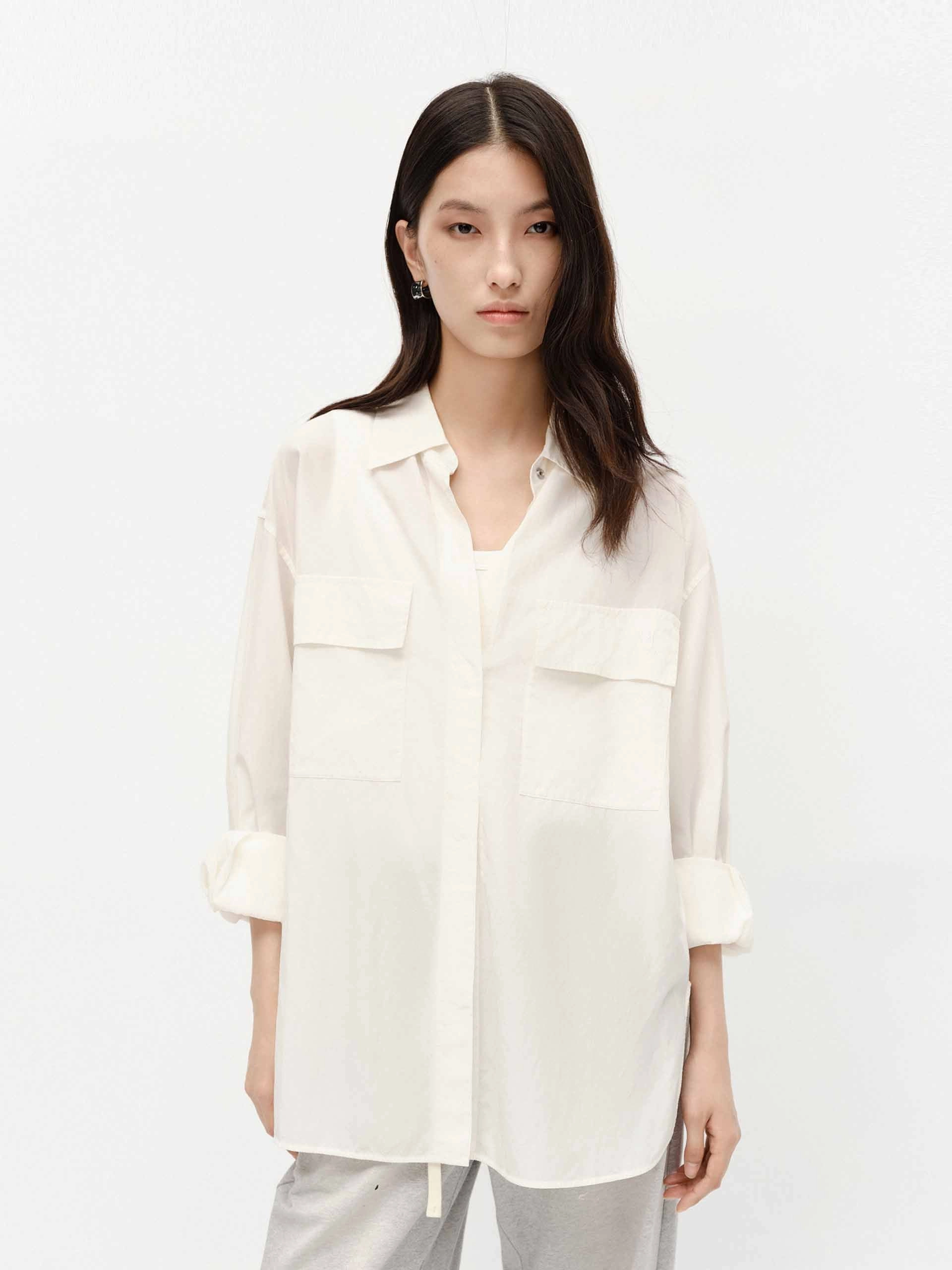 HighDensity Knit Cotton Blend Loose Shirt