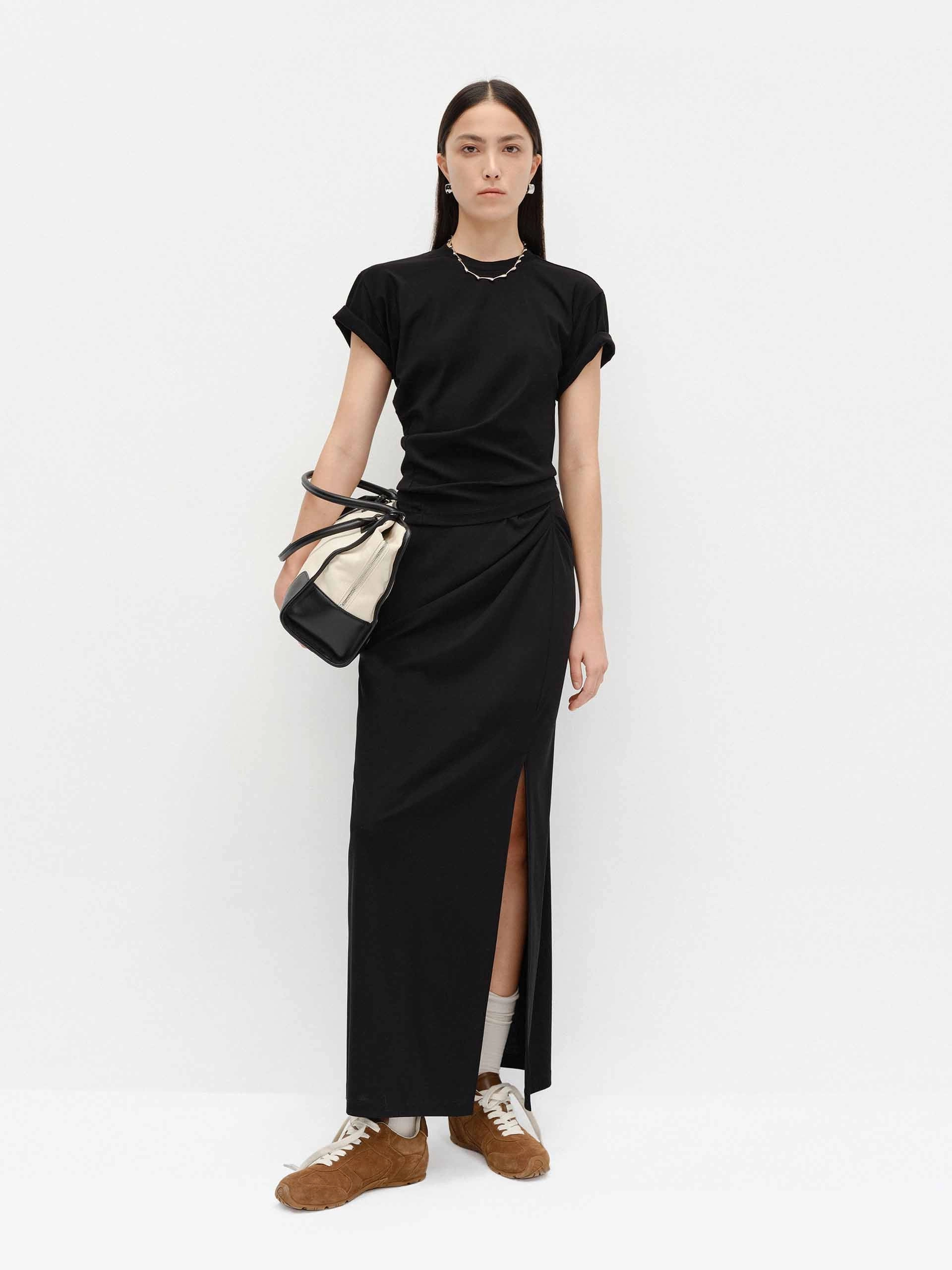 Fashionable Fit Comfortable Style Cotton Blend Top and Skirt Set