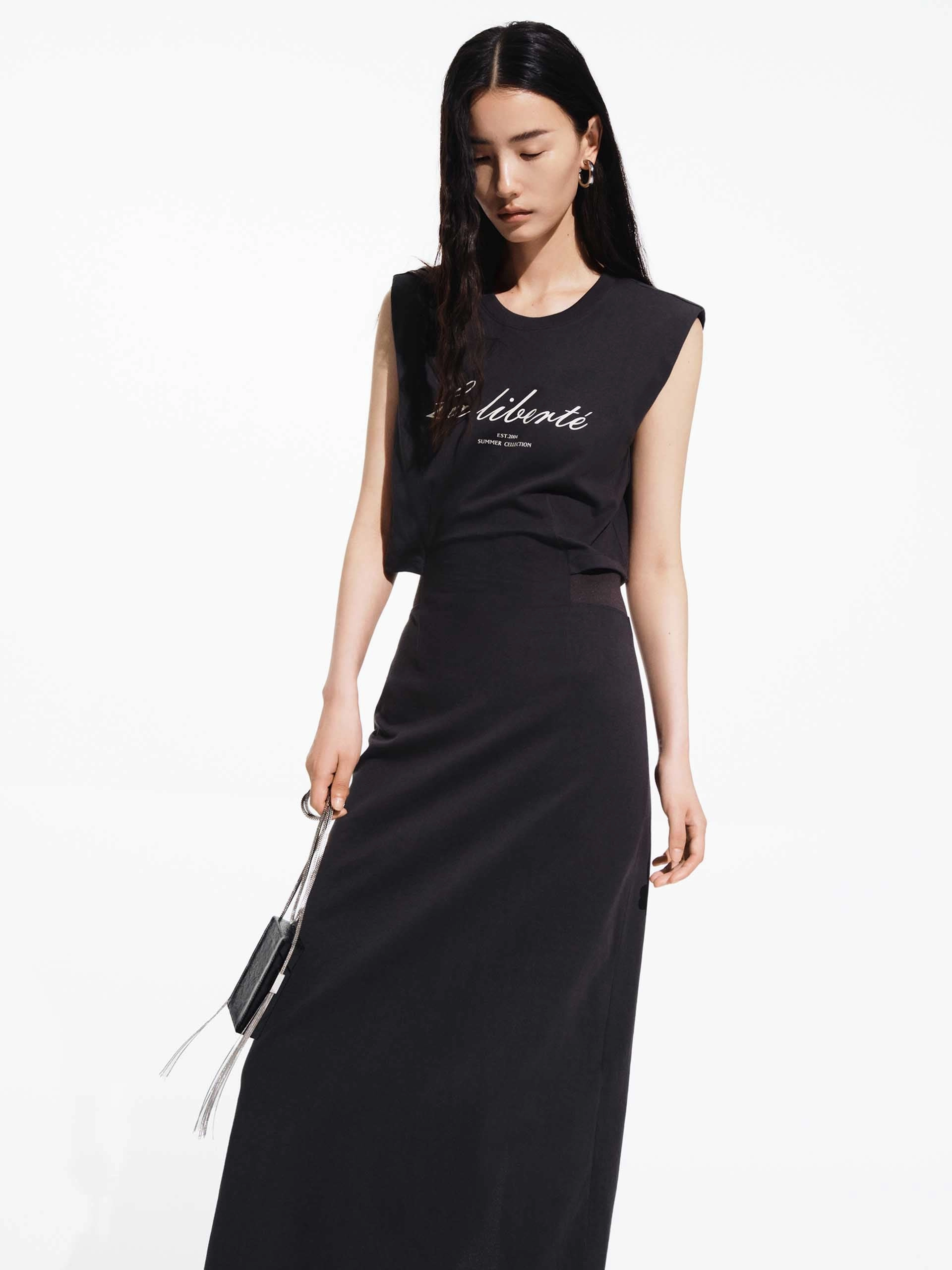 Street Look Cotton Cutout Waist Dress