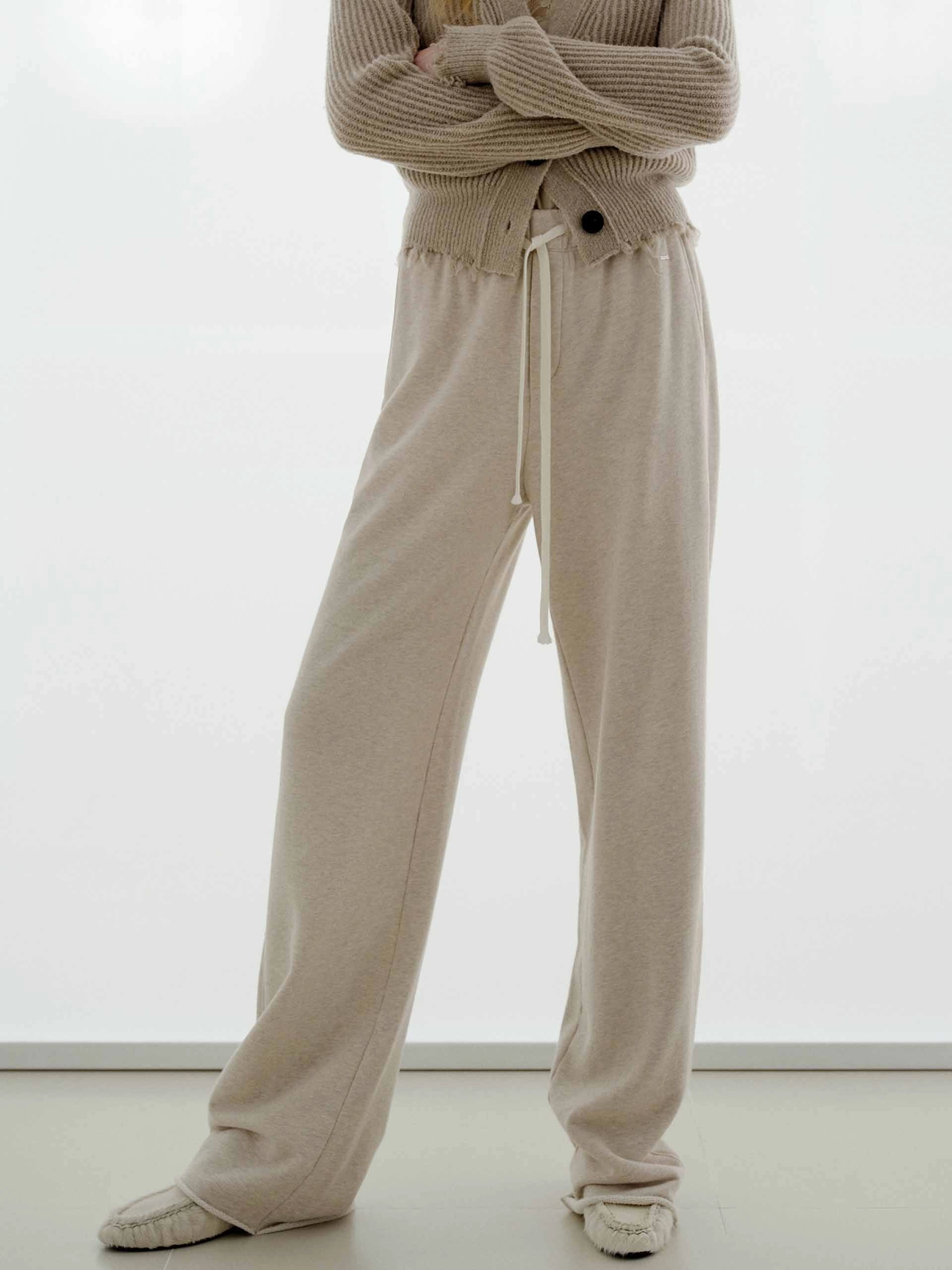 Cotton Drawstring Detail Trousers Non Binding Waist Performance Fit