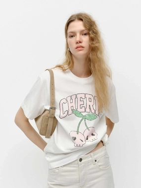 Cotton Front Printed T-shirt Biodegradable Textile