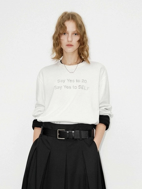 MultiPanel Design RibbedCollar Cotton Hemp Loose T-shirt