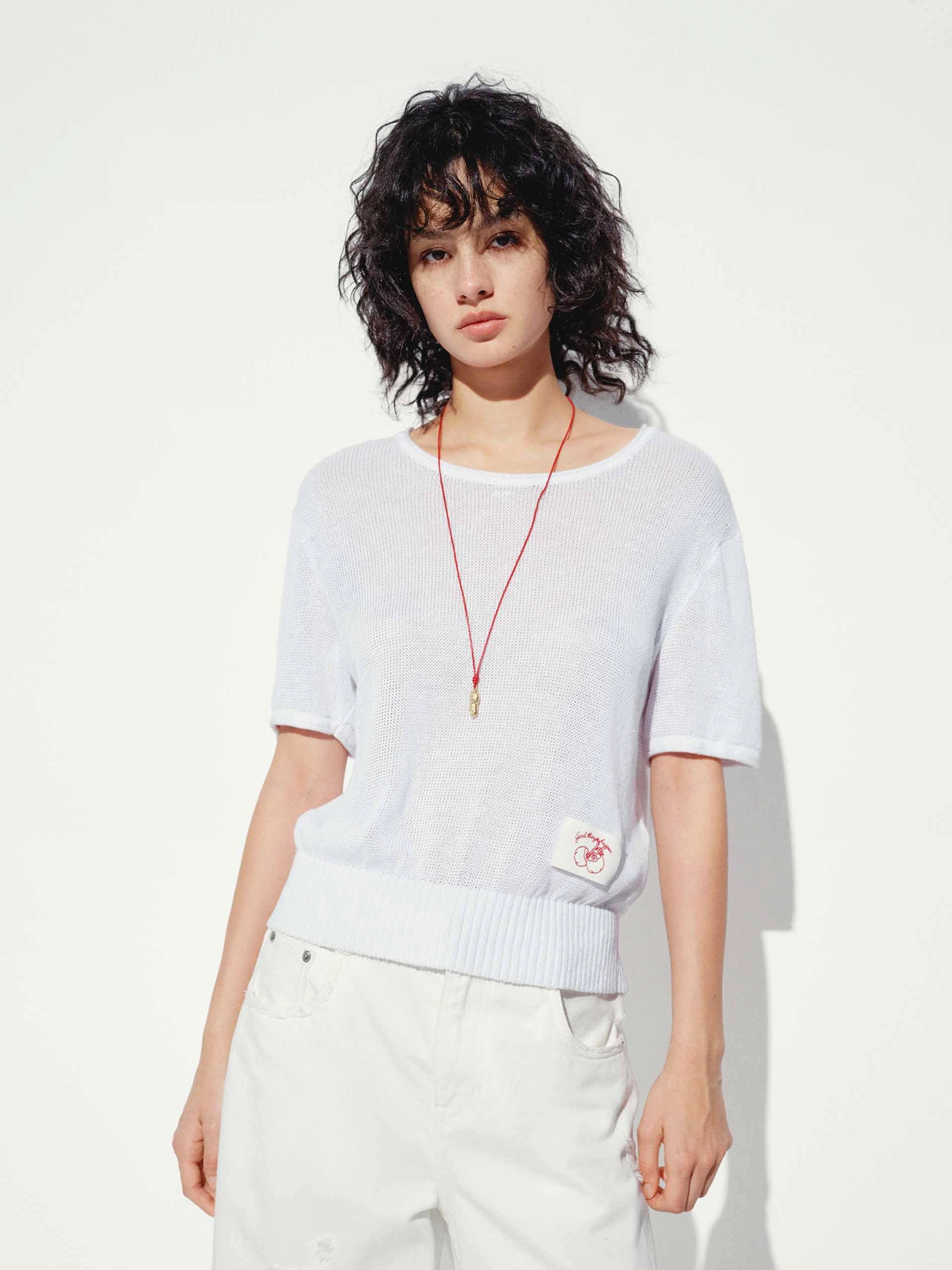 Wrinkle Resistant Cotton Linen Knitted Top