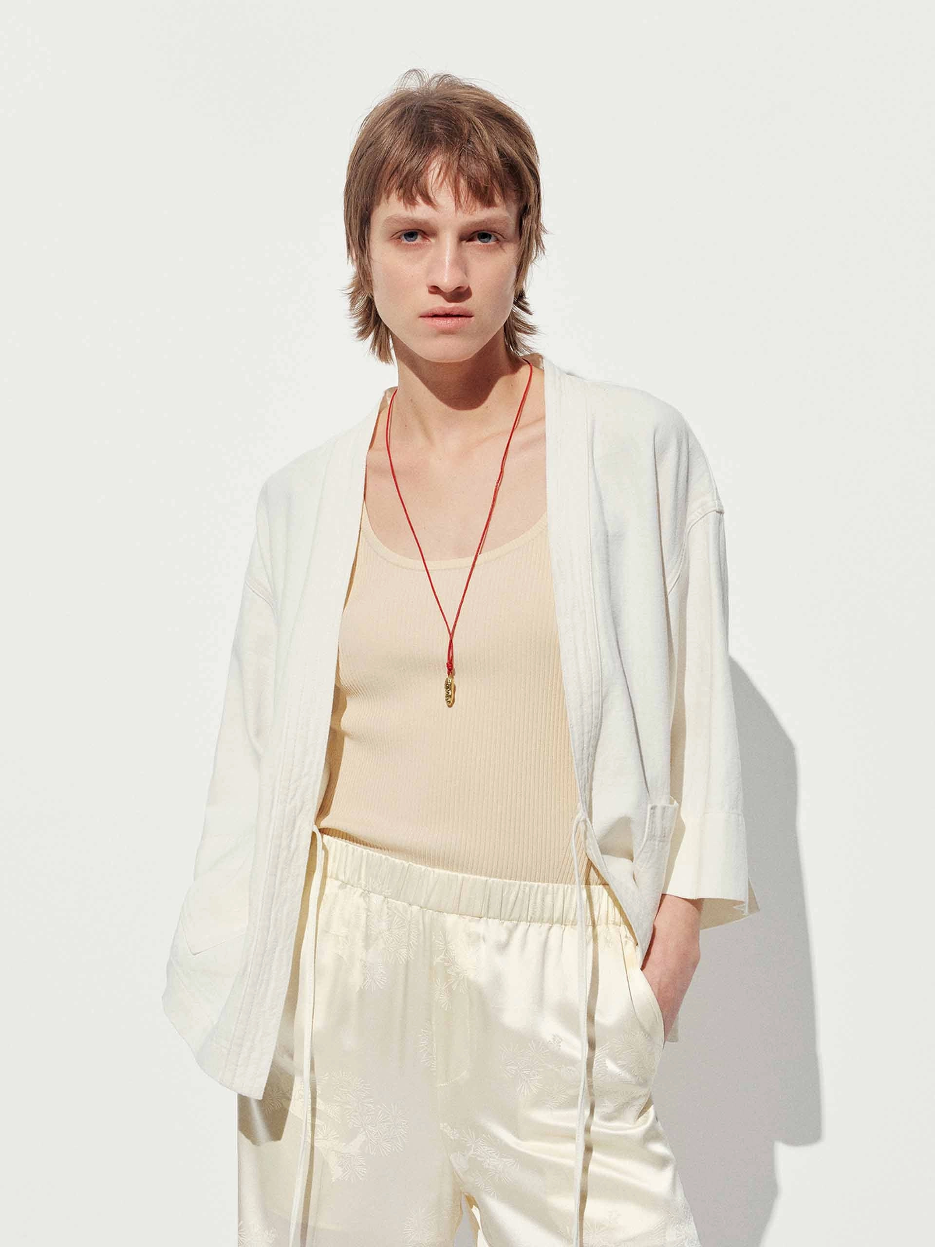Cotton-Linen Tie Jacket Durable Color Retention
