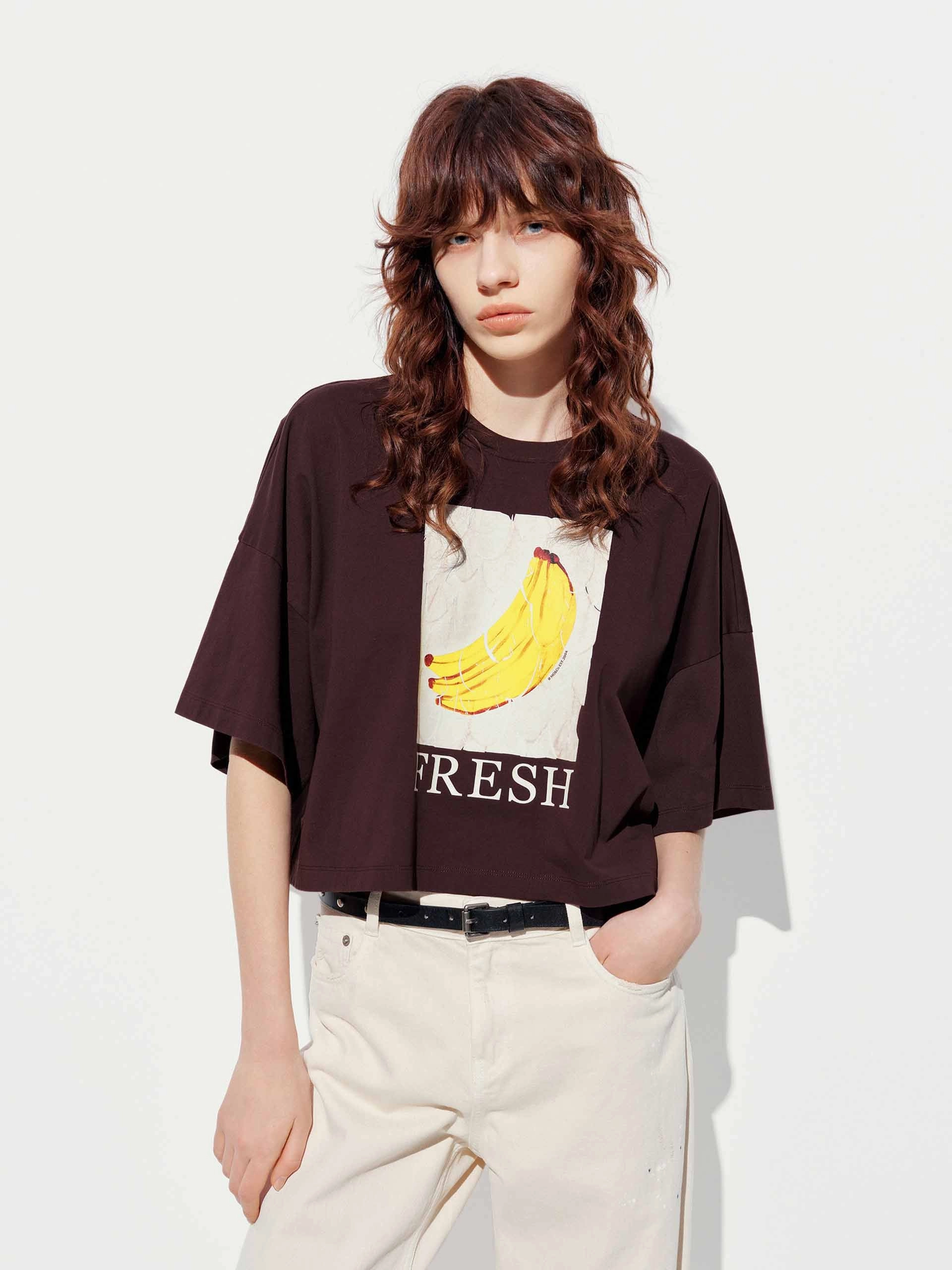 Fun and Comfortable Layering Piece Cotton Printed Short T-shirt