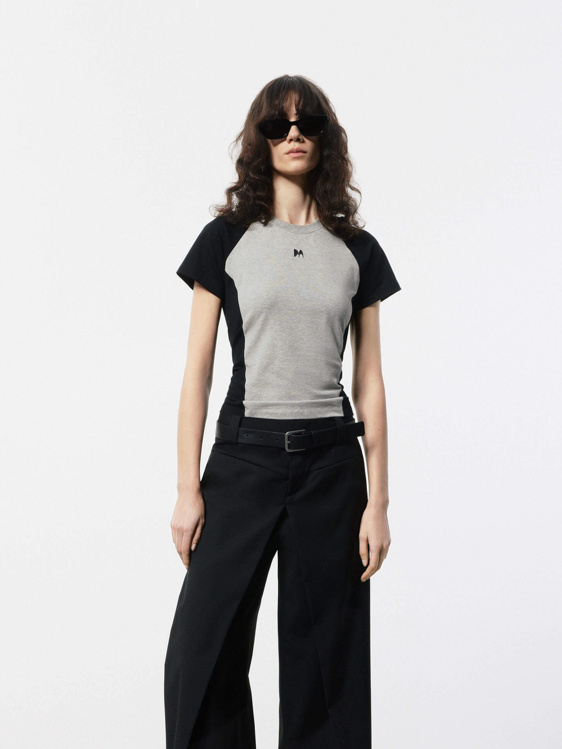 Cotton Raglan Sleeves T-shirt Foam Print Detail