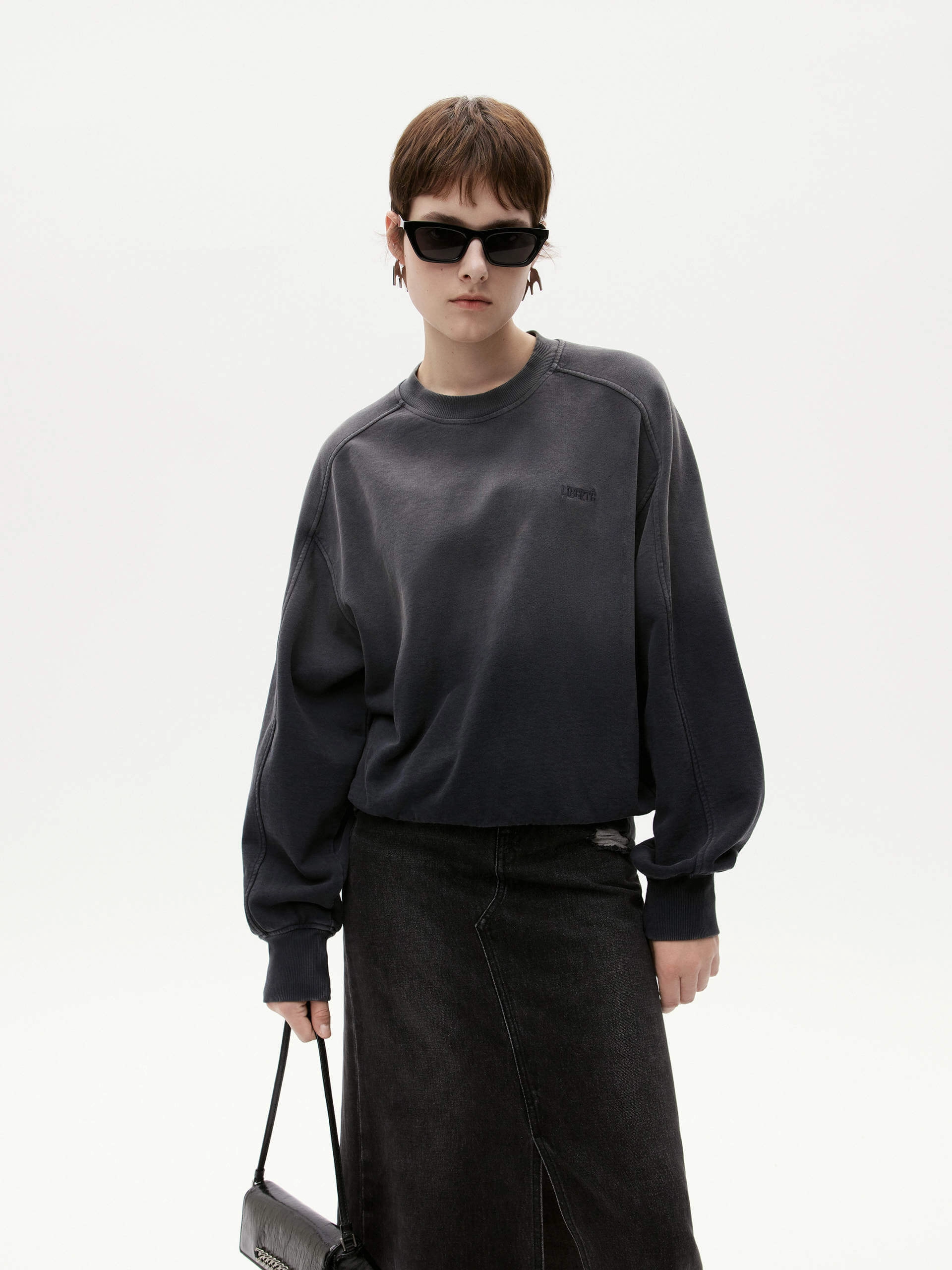 High Collar Protection Design Cotton Retro Sweatshirt