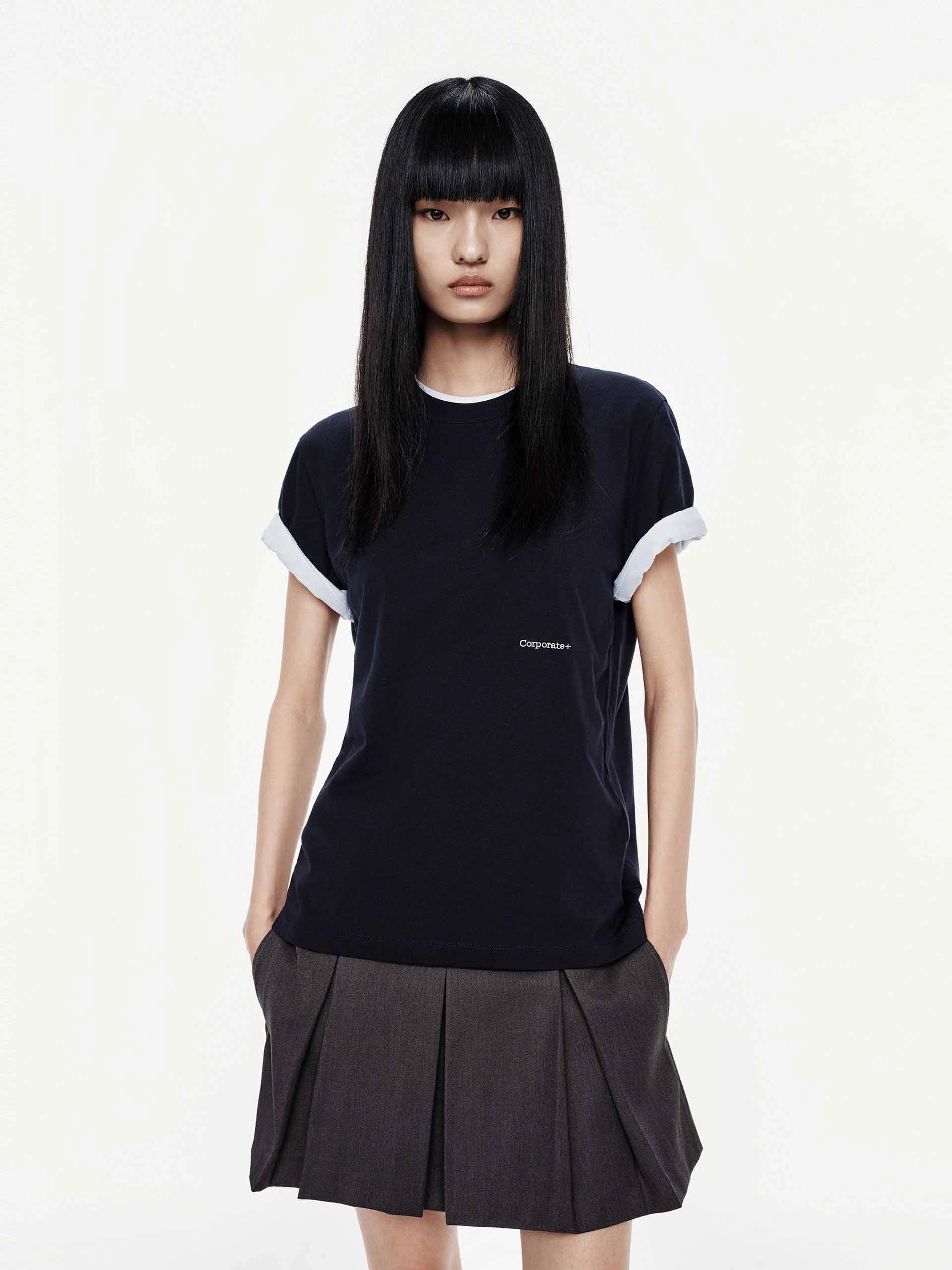 harmonious Flexible Neckband Cotton Short Sleeves T-shirt