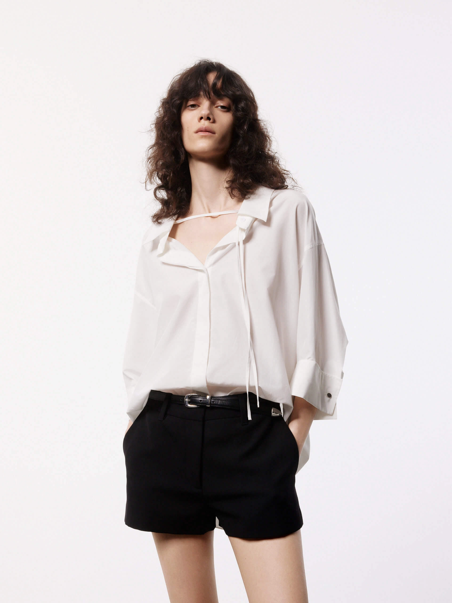 Cotton Silk Tie Shirt Lightweight