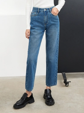 Cotton Straight Ankle Jeans Formal City Walk Party Look