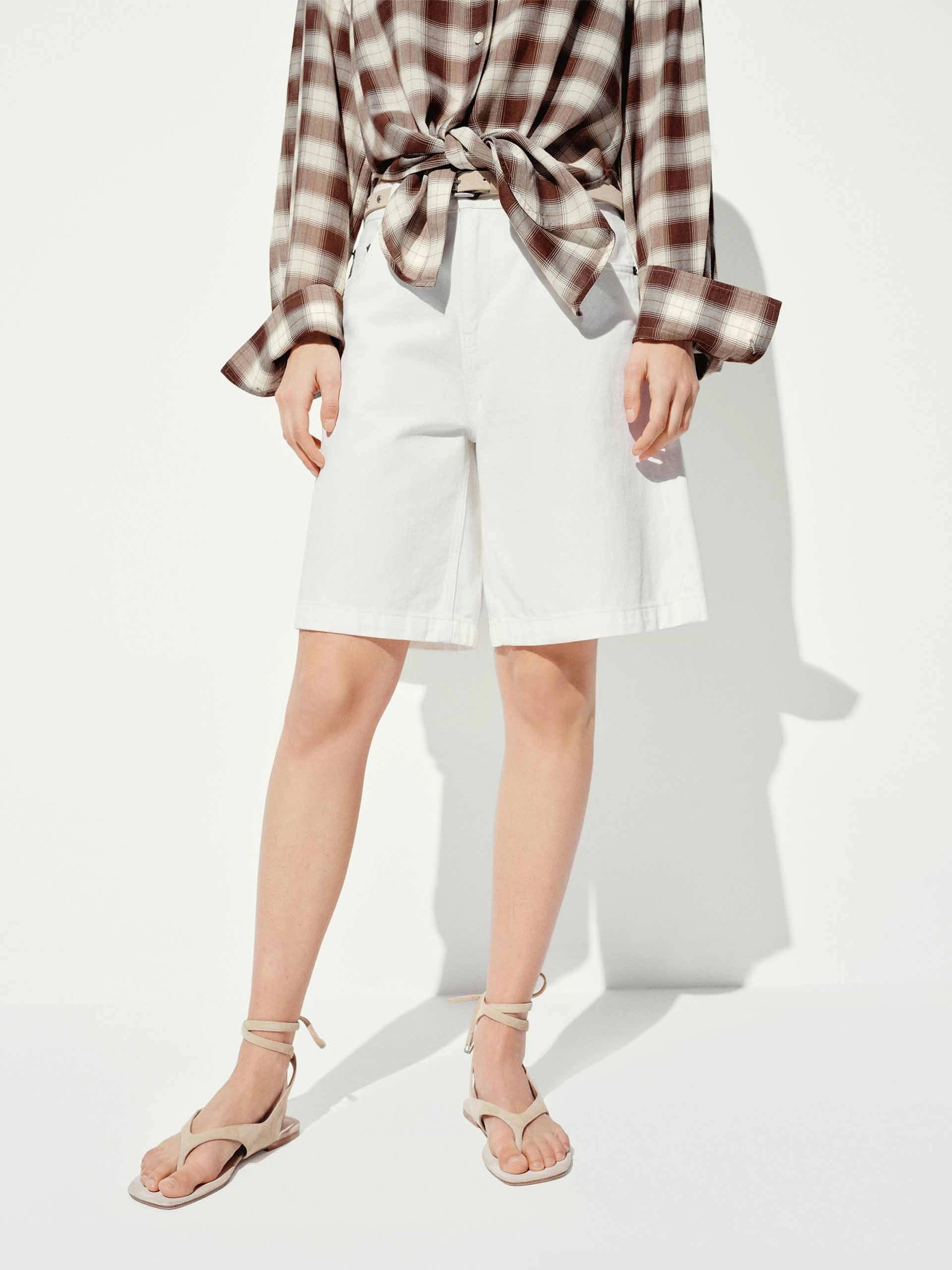 Flattering Waist Cotton Straight Loose Shorts