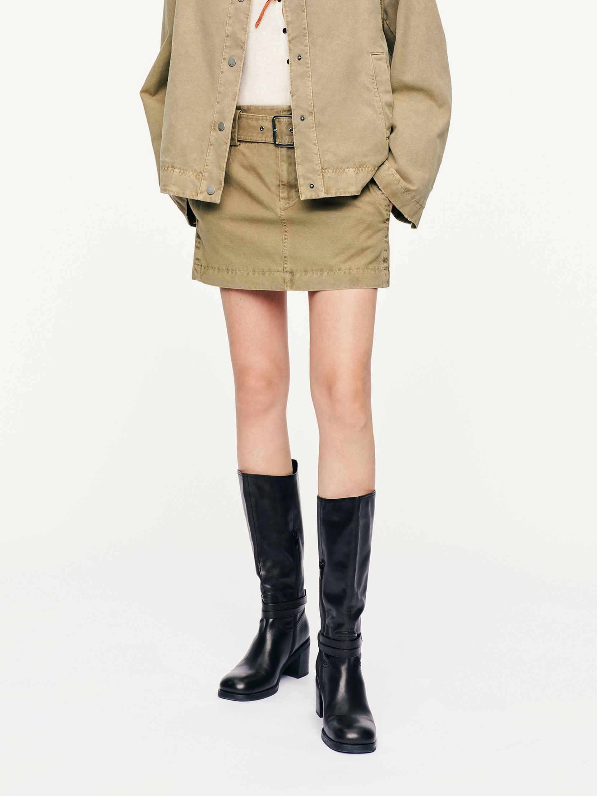 Cotton Straight Mini Skirt Snag Free Fabric