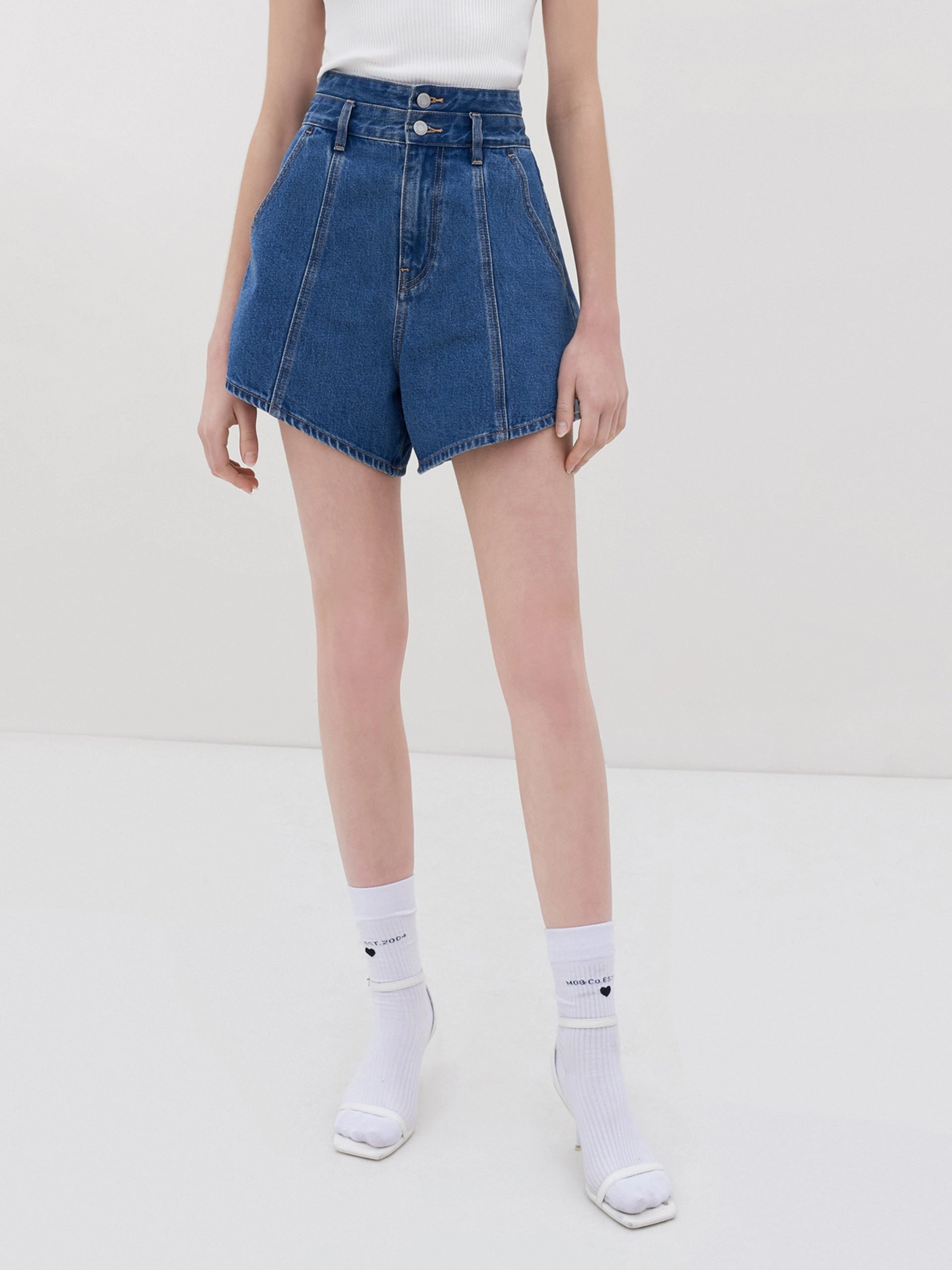 Stretch Comfort Cotton Vintage Denim Shorts