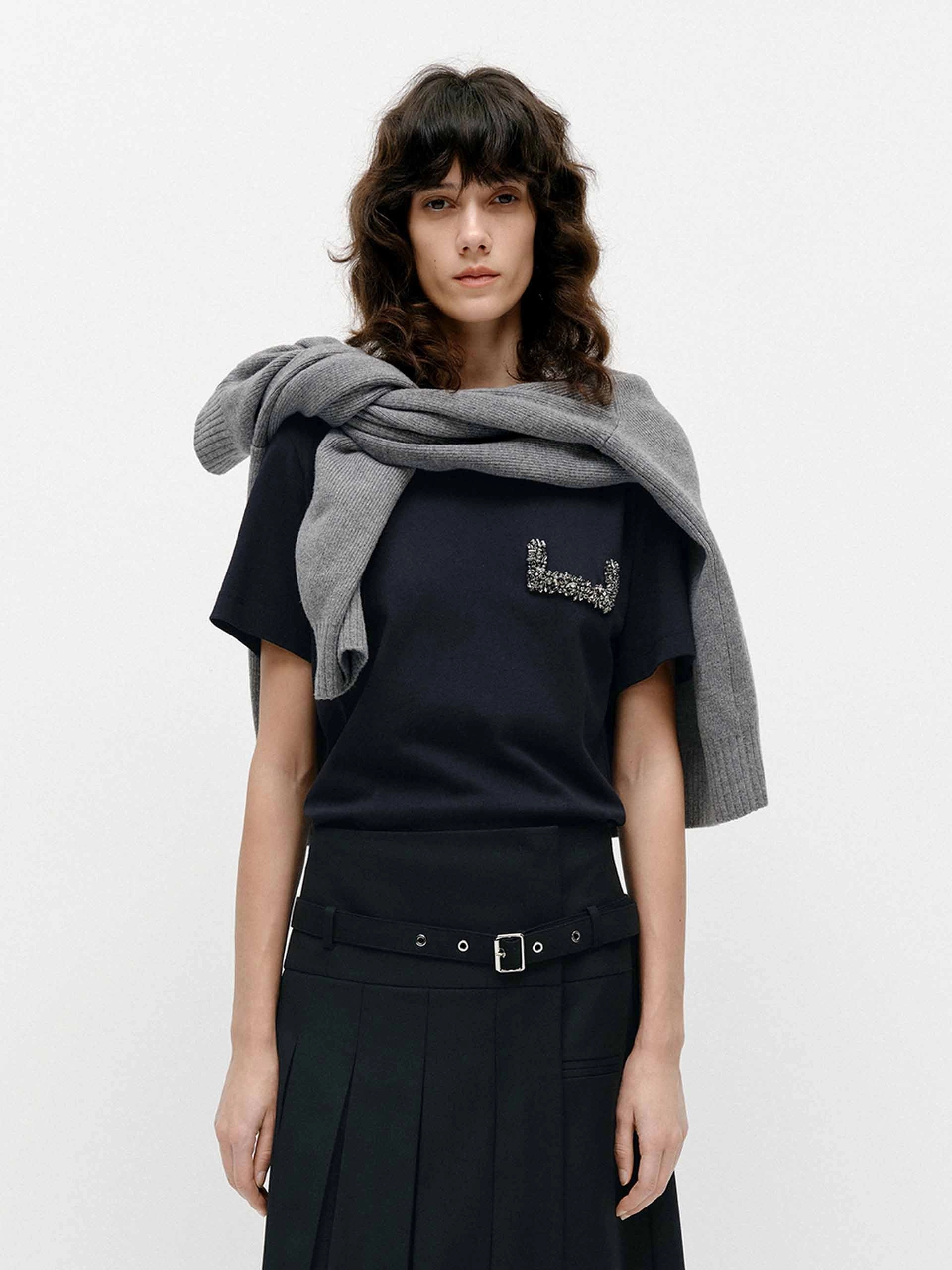 Ultimate Comfort Crystal Detail Cotton T-shirt