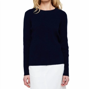 Timeless Layer Long Lasting Elasticity Katie Rib Round Neck In Navy