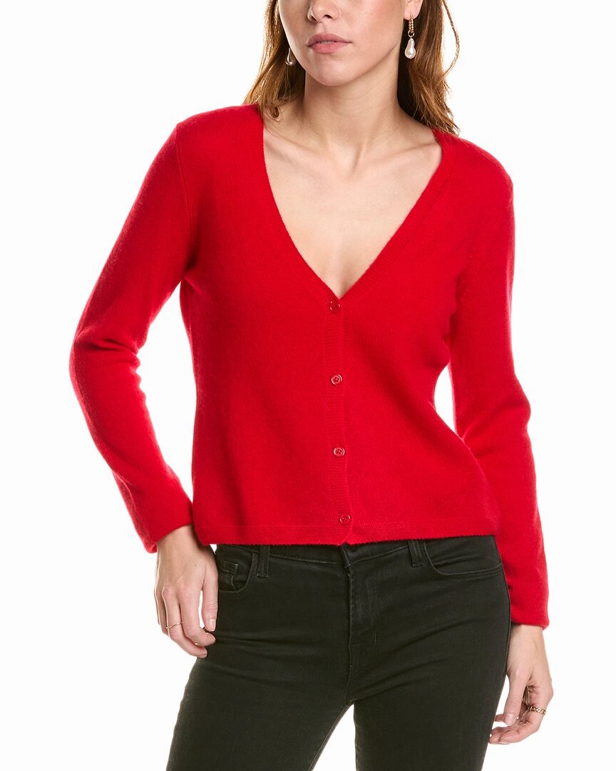 sofiacashmere Modern V-Neck Cashmere Cardigan Cozy Knitwear All-Purpose Knit