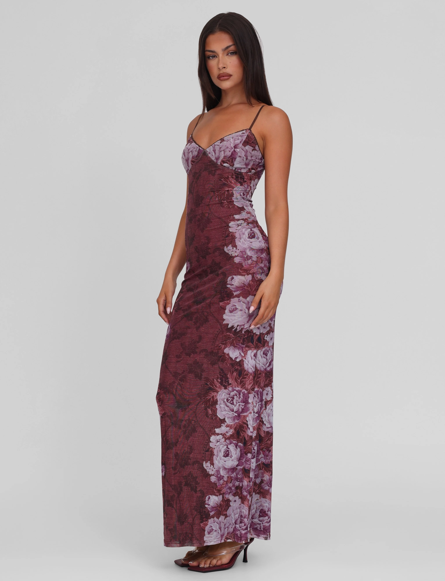 Mini-Length Texture Style JULIANNA DRESS - MULTI : FLORAL : ROSE STRIPE