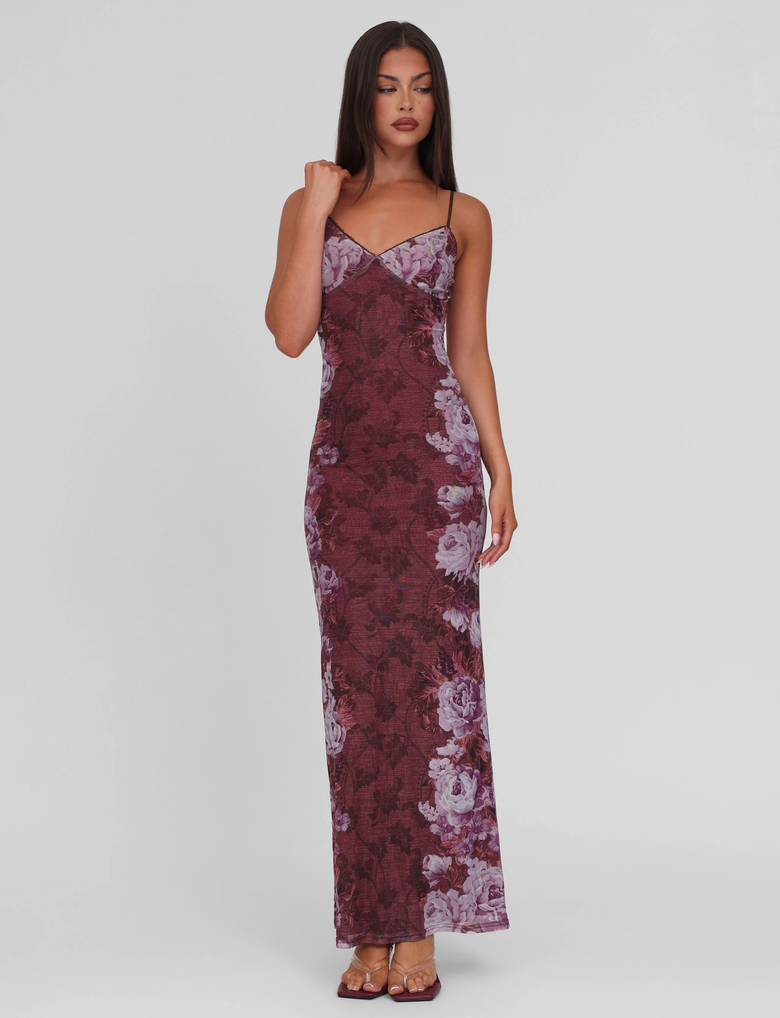 JULIANNA DRESS - MULTI : FLORAL : ROSE STRIPE Subtle tone flowy style