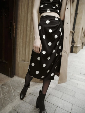 Silk Blend Slit Skirt Customizable length