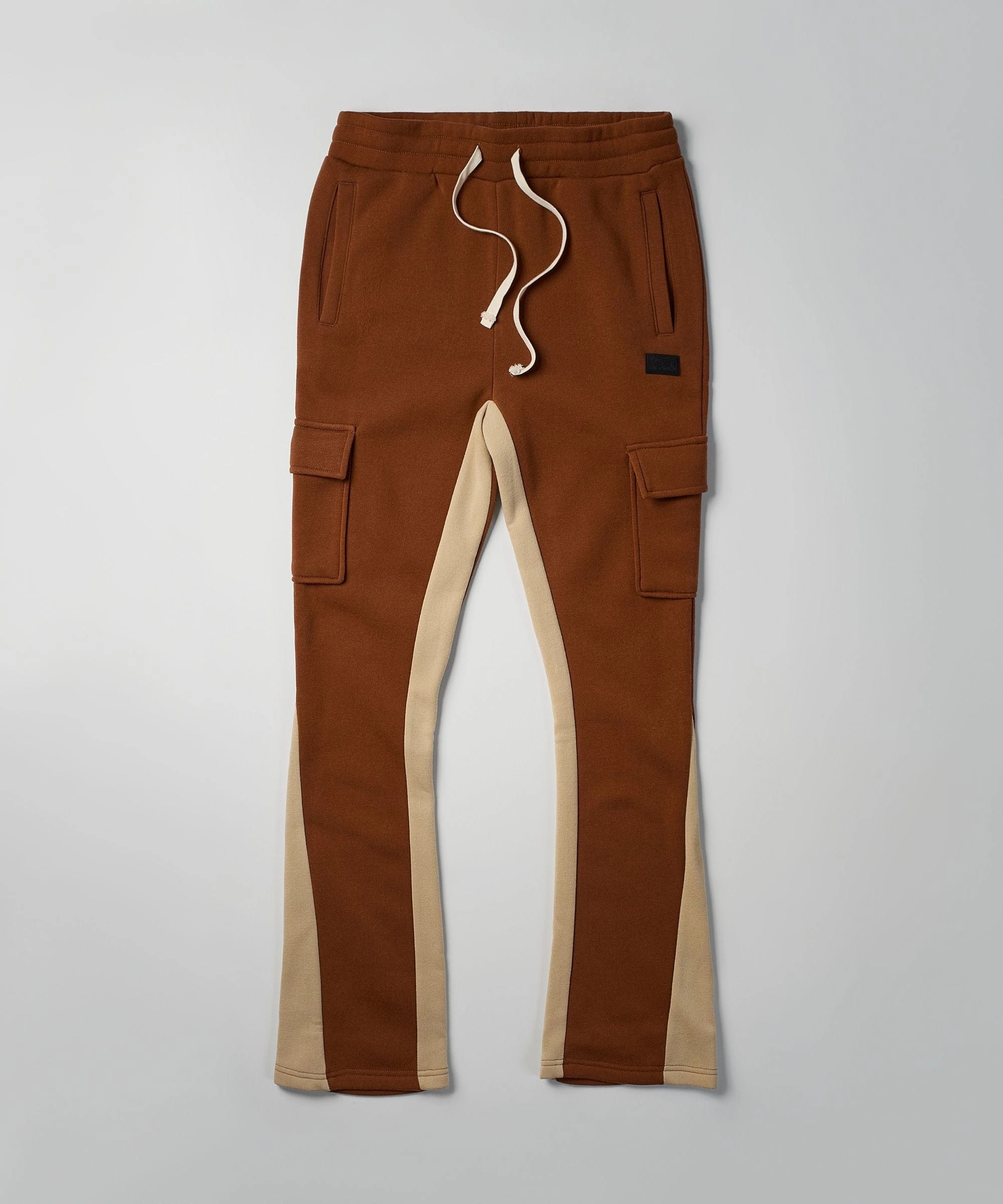 Flare Stacked Fleece Sweatpants - Brown Durable Activewear