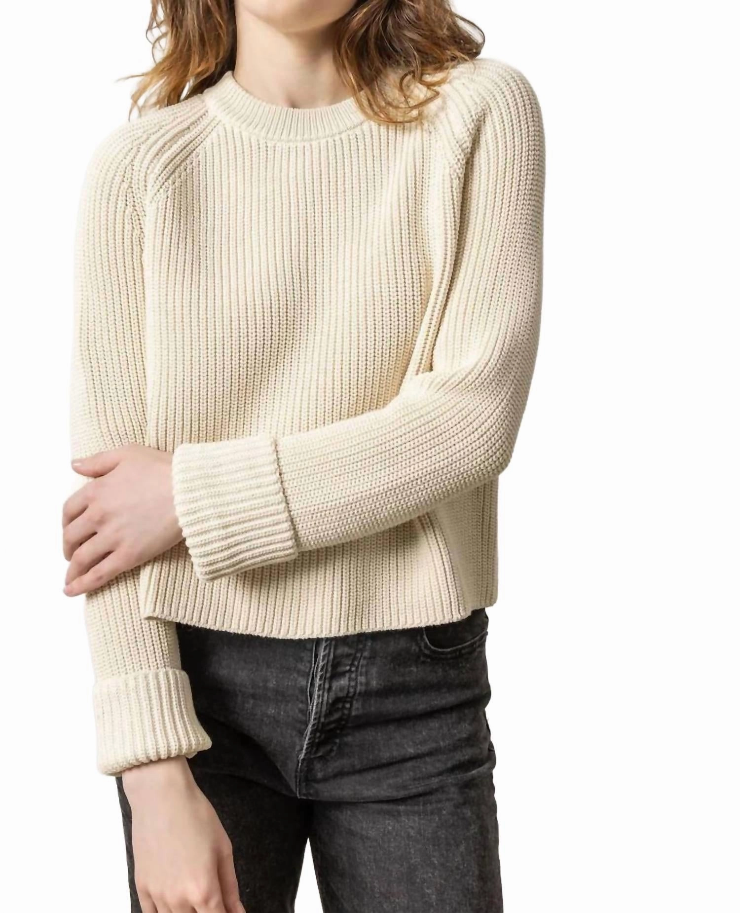 Soft & Cozy Stretch Fabric Zip Back Sweater In Stone